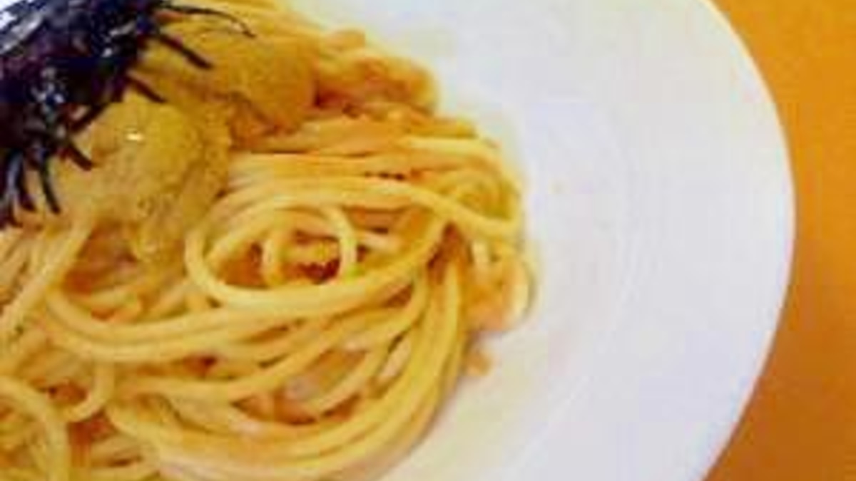 生ウニとたらこの贅沢パスタ レシピ 作り方 By Toko 楽天レシピ